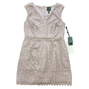 NWT Adrianna Papell Guipure Lace Dress Size 14 Petite